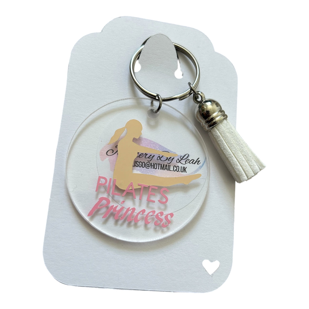 Acrylic Pilates Princess Keyring, Keepsake, Personalised Gift