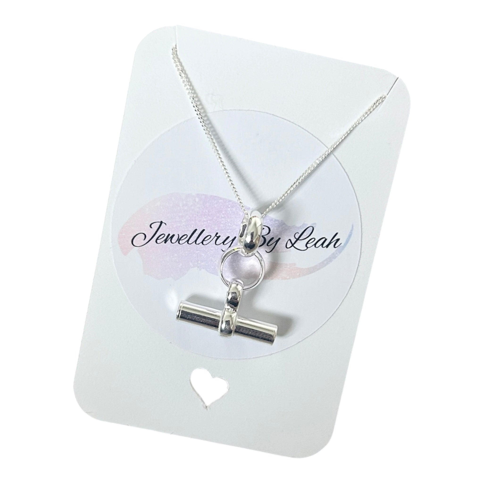 Sterling Silver T-Bar Necklace, Gift, Keepsake