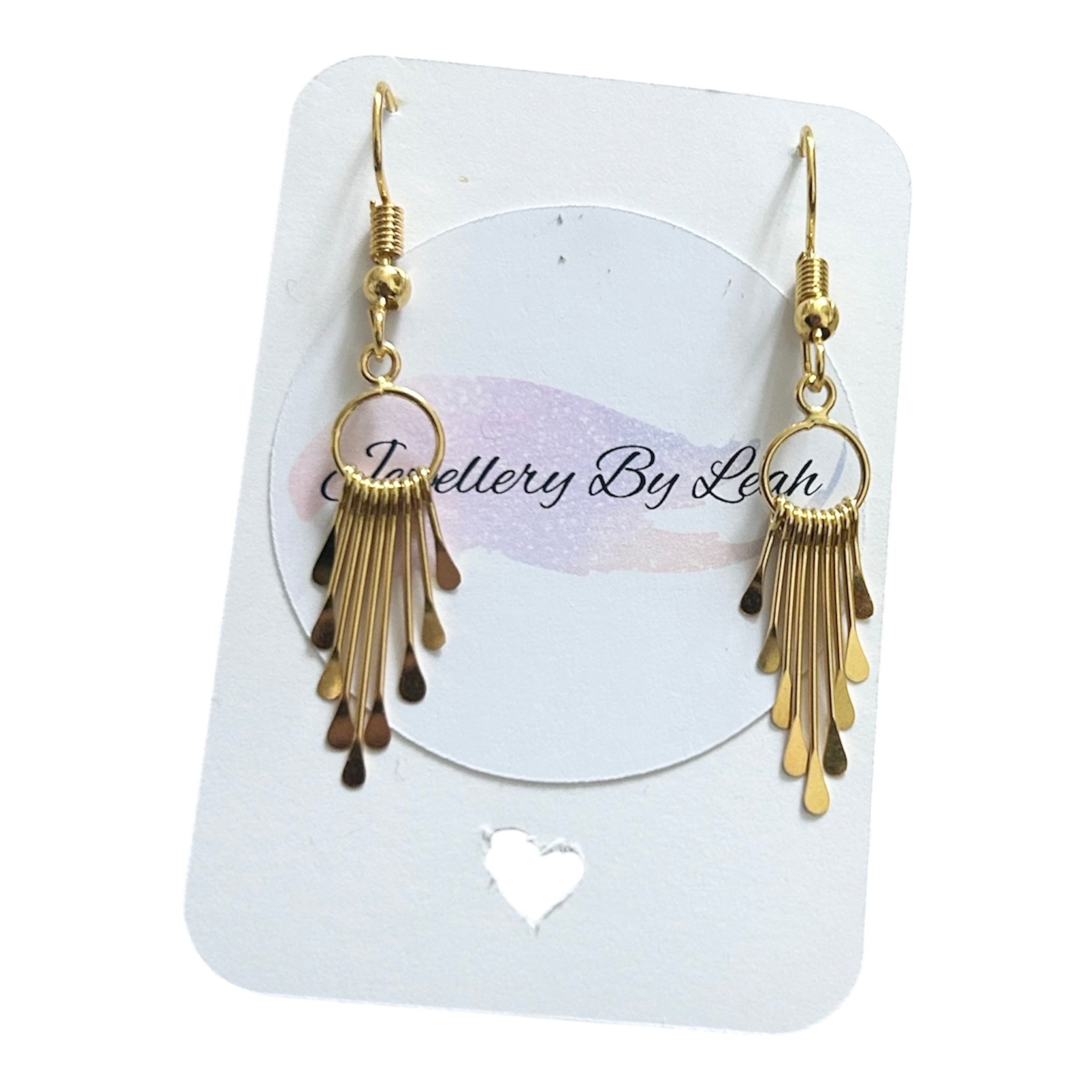 Gold Plated Sterling Silver Vermeil Paddle Charm Earrings