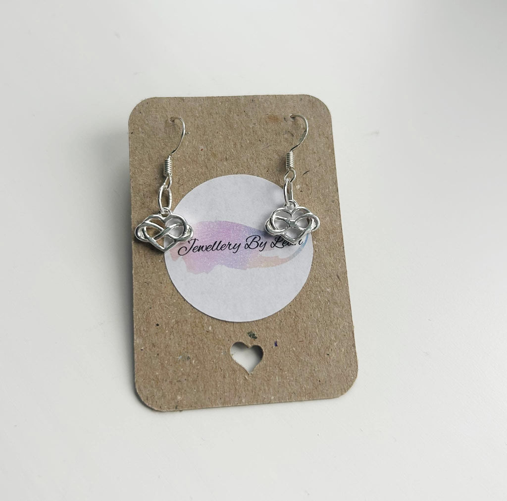 Sterling Silver Eternity Heart Earrings