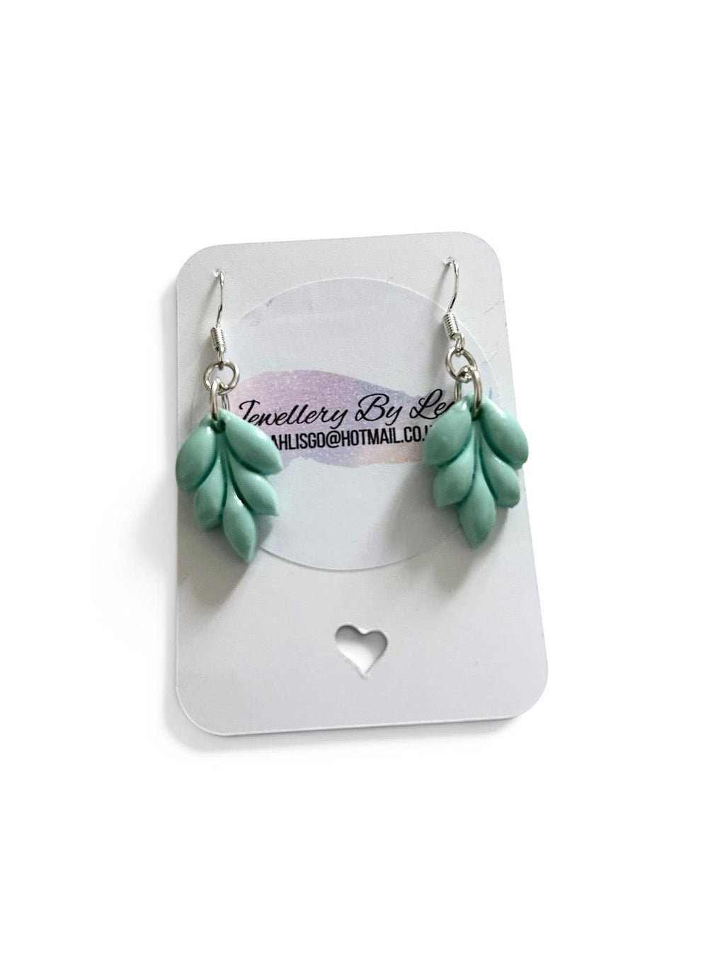 Polymer Clay Dangle Leaf Earrings, Lightweight, Summer Colours