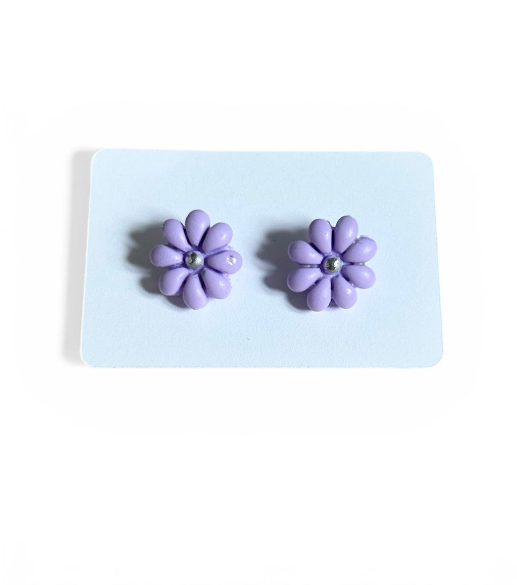 Polymer Clay Daisy Stud Earrings, Lightweight Flower Studs