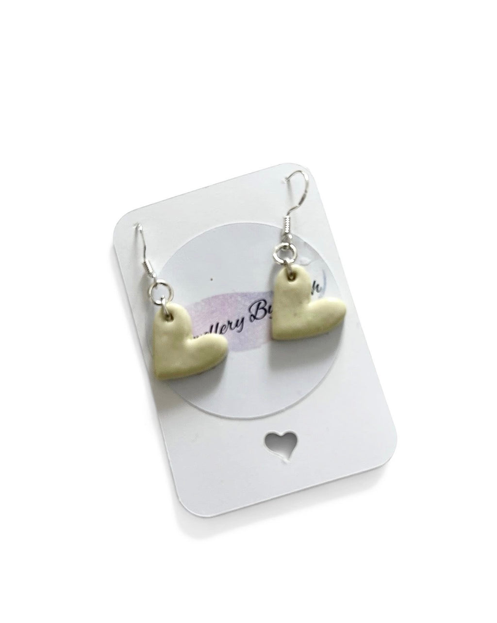 Polymer Dangly Heart Earrings, .925 Sterling Silver Hoops