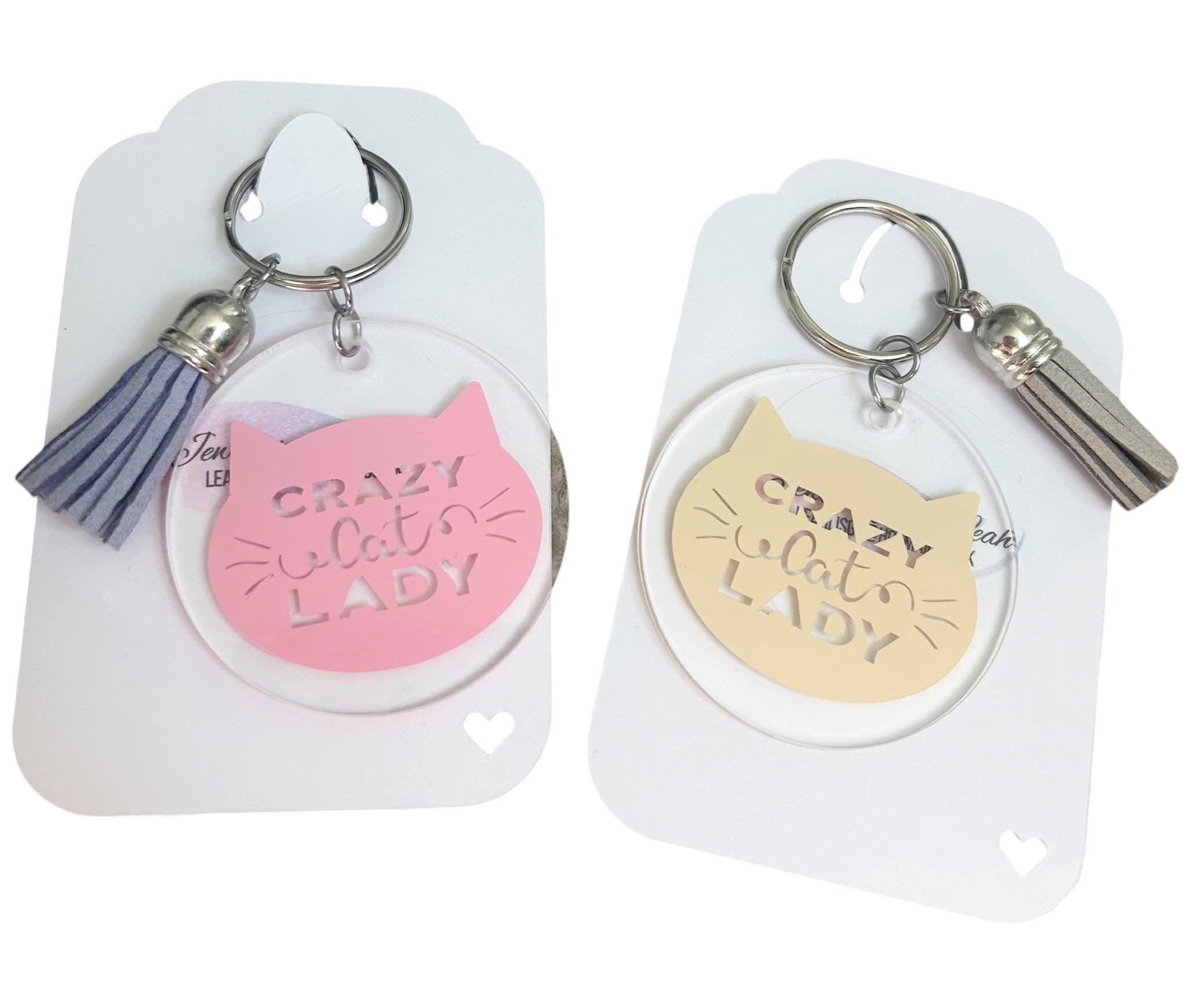 Crazy Cat Lady Keyring