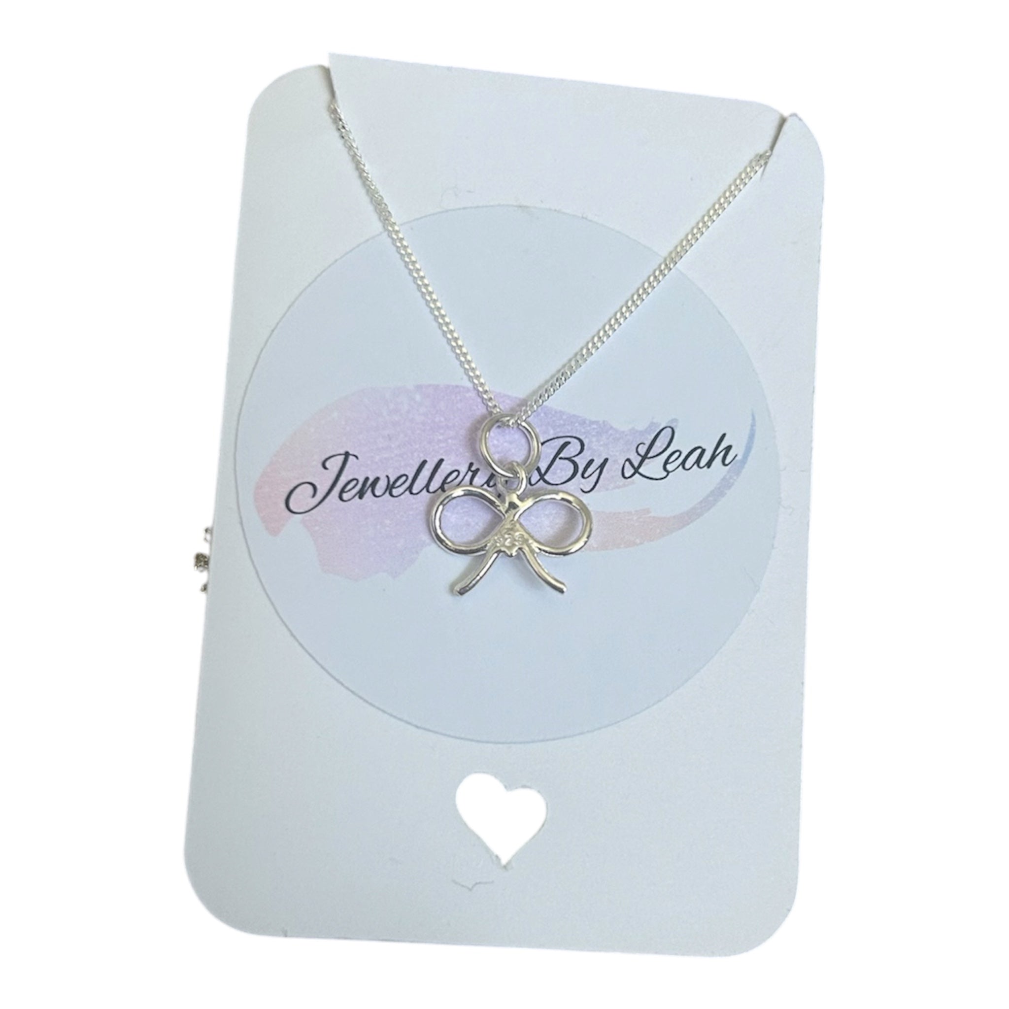 Sterling Silver Bow Charm Necklace