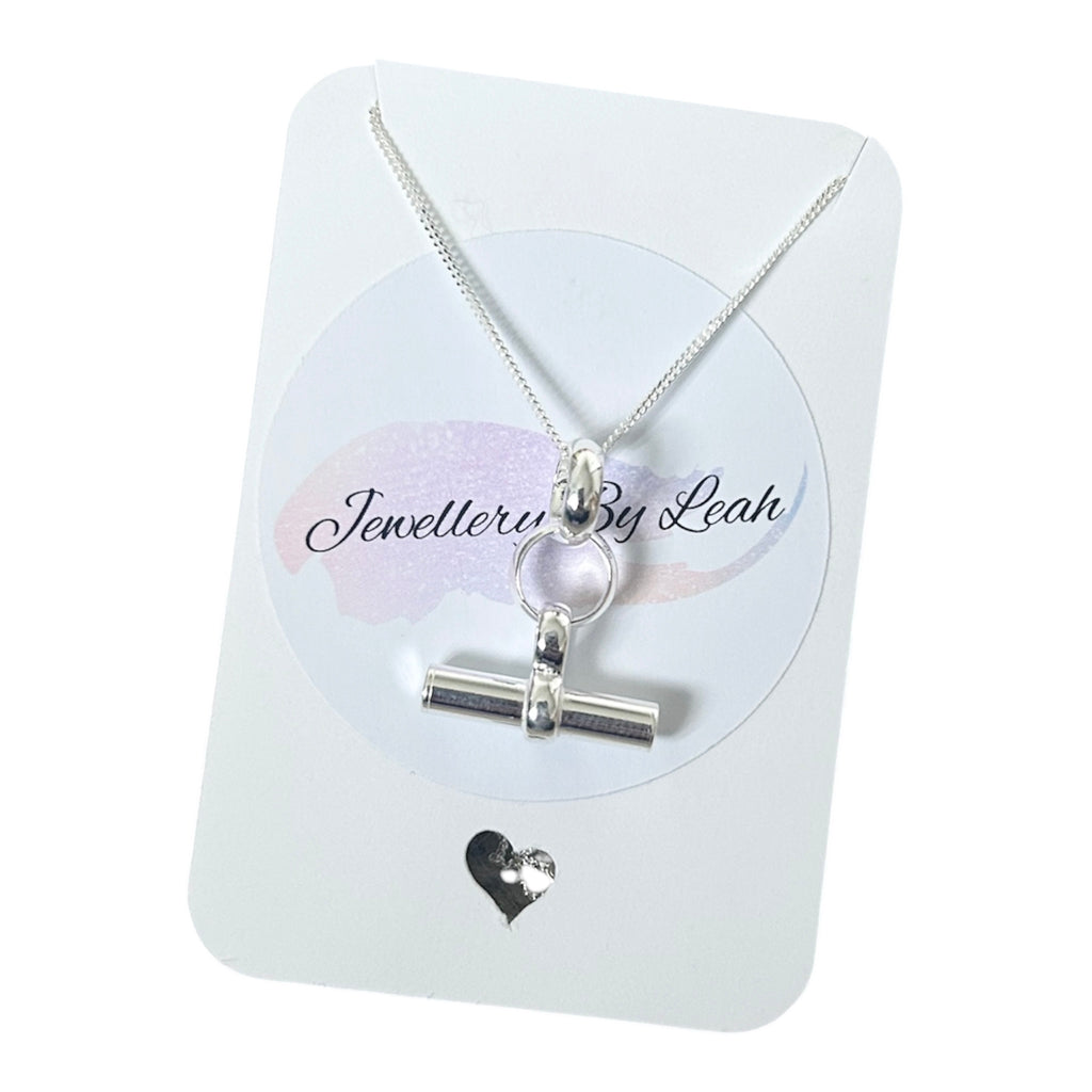 Sterling Silver T-Bar Necklace, Gift, Keepsake