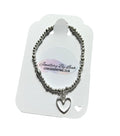 Handmade .925 Sterling Silver Beaded Bracelet With Open Heart Charm