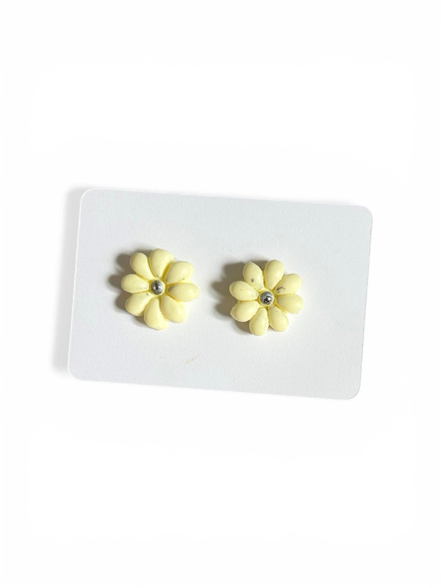 Polymer Clay Daisy Stud Earrings, Lightweight Flower Studs