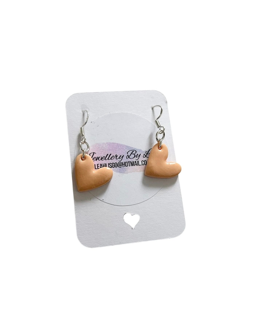 Polymer Dangly Heart Earrings, .925 Sterling Silver Hoops