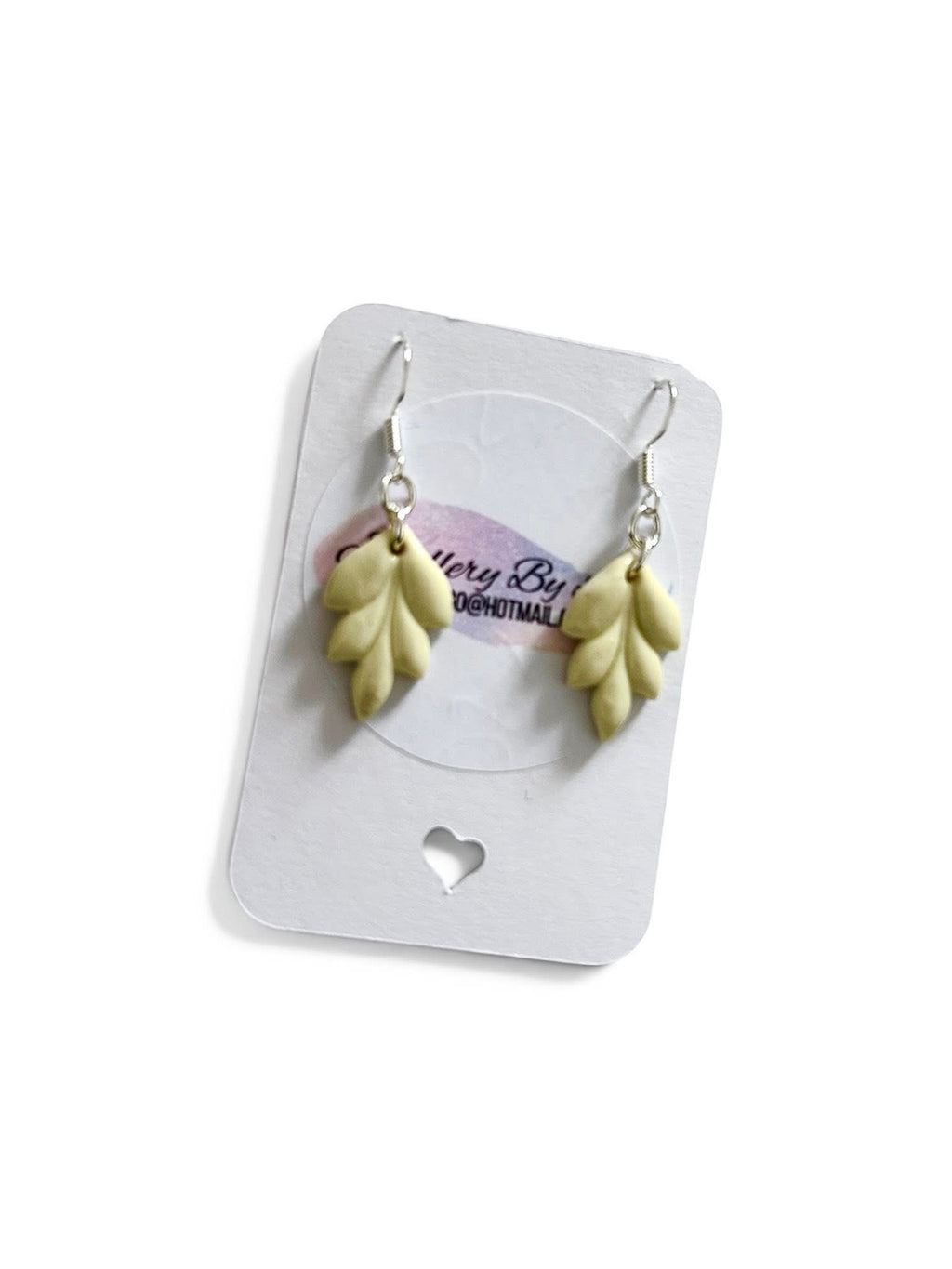 Polymer Clay Dangle Leaf Earrings, Lightweight, Summer Colours
