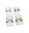Polymer Dangly Heart Earrings, .925 Sterling Silver Hoops