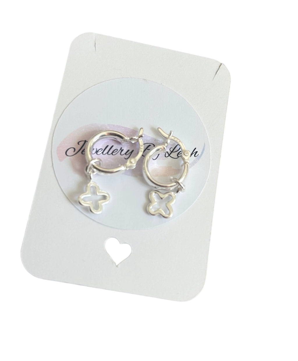 Sterling Silver Clover Huggie Earrings