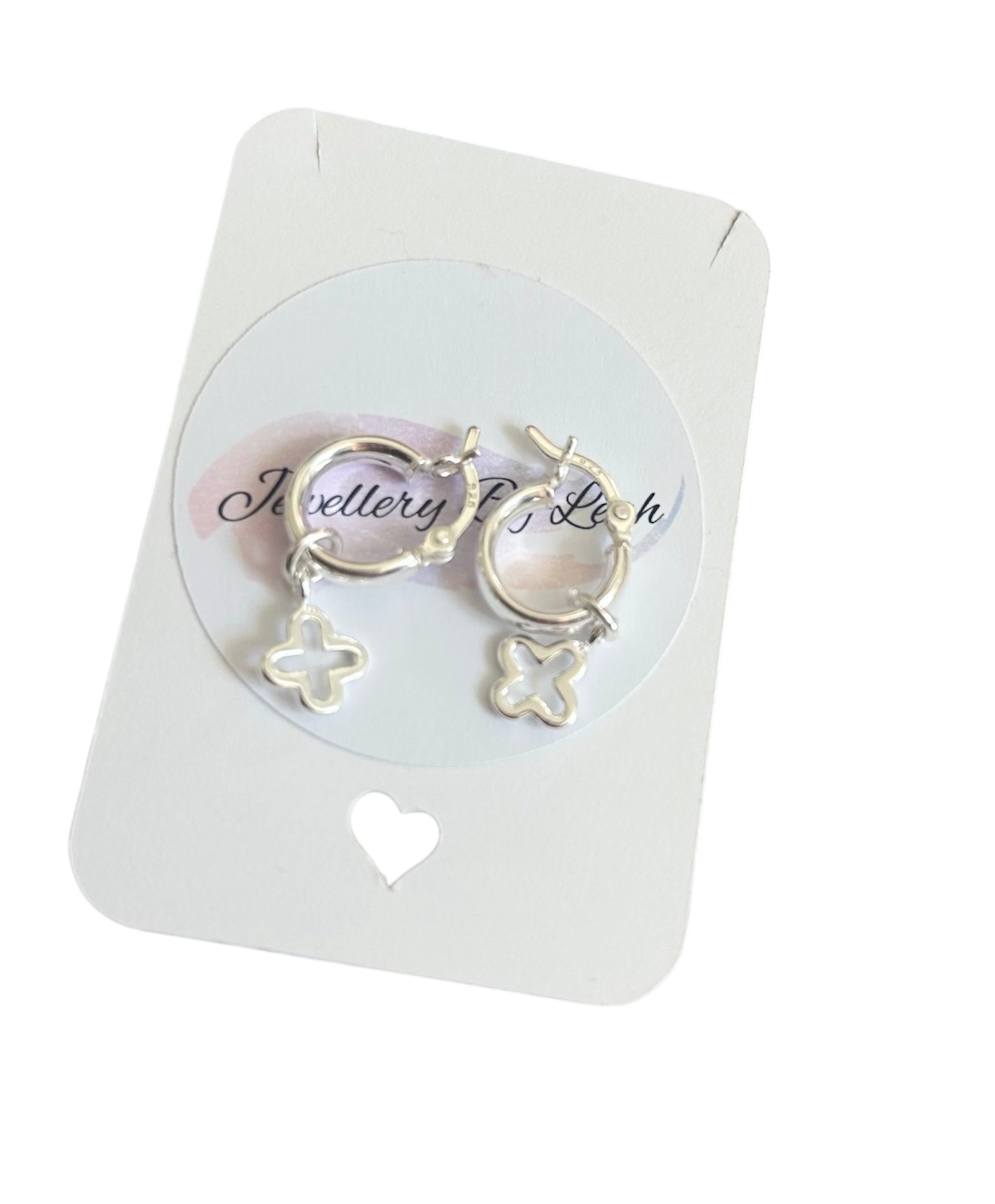 Sterling Silver Clover Huggie Earrings