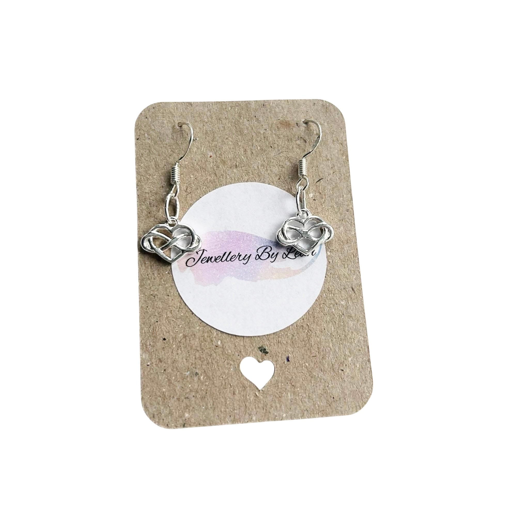 Sterling Silver Eternity Heart Earrings